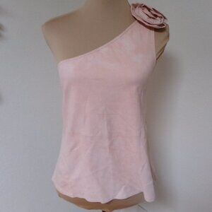NWT AS By DF Pink Suede Riviera One Shoulder Top